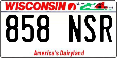 WI license plate 858NSR