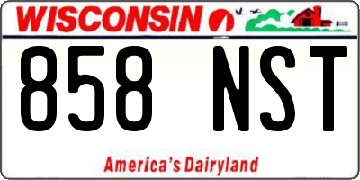 WI license plate 858NST