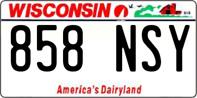 WI license plate 858NSY