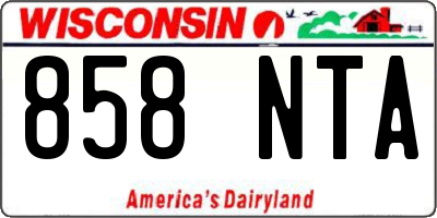 WI license plate 858NTA
