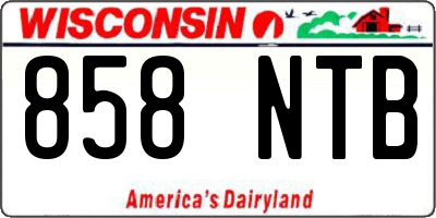WI license plate 858NTB