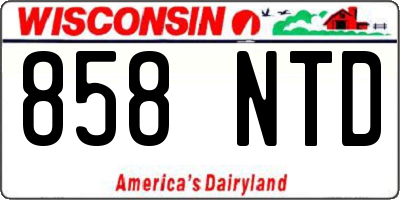 WI license plate 858NTD