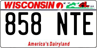 WI license plate 858NTE