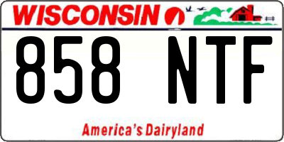 WI license plate 858NTF