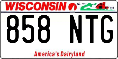 WI license plate 858NTG