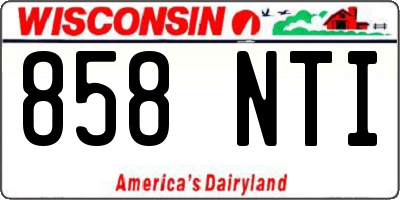 WI license plate 858NTI