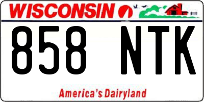 WI license plate 858NTK