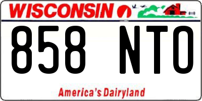 WI license plate 858NTO