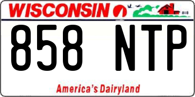 WI license plate 858NTP