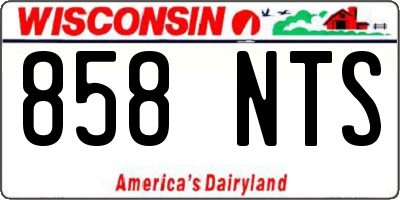 WI license plate 858NTS