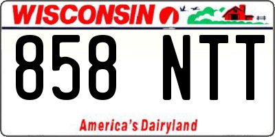 WI license plate 858NTT