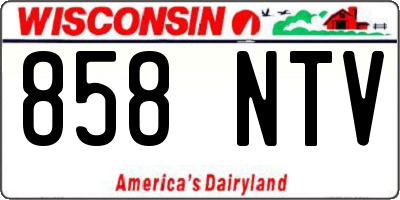 WI license plate 858NTV