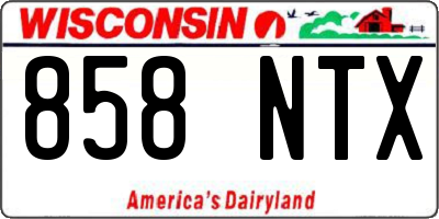 WI license plate 858NTX