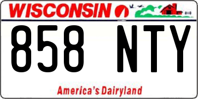 WI license plate 858NTY