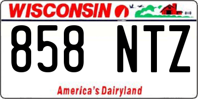 WI license plate 858NTZ