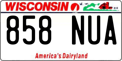 WI license plate 858NUA