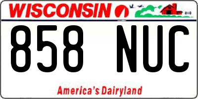 WI license plate 858NUC