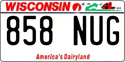 WI license plate 858NUG
