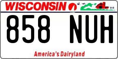 WI license plate 858NUH
