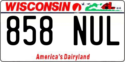 WI license plate 858NUL
