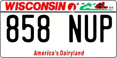 WI license plate 858NUP