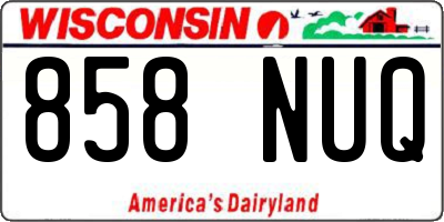 WI license plate 858NUQ