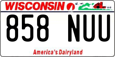 WI license plate 858NUU