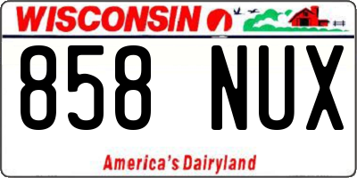 WI license plate 858NUX