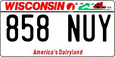WI license plate 858NUY