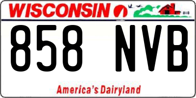 WI license plate 858NVB