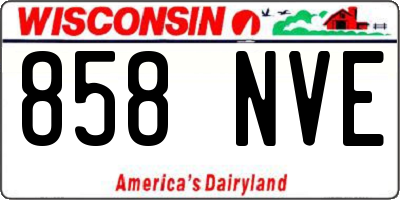 WI license plate 858NVE