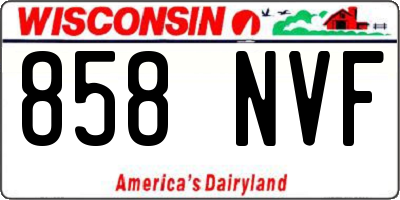 WI license plate 858NVF
