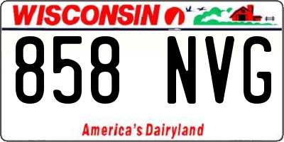 WI license plate 858NVG