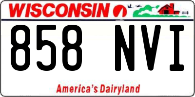 WI license plate 858NVI