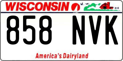 WI license plate 858NVK