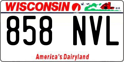 WI license plate 858NVL