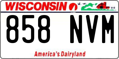 WI license plate 858NVM