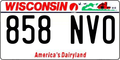 WI license plate 858NVO