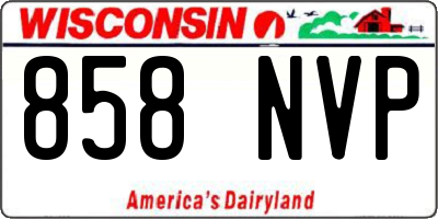 WI license plate 858NVP