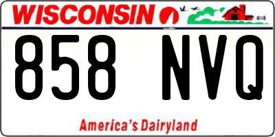 WI license plate 858NVQ