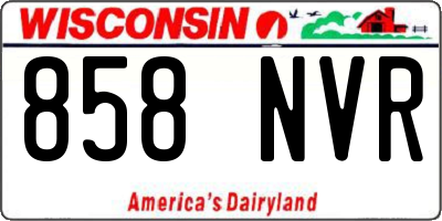 WI license plate 858NVR