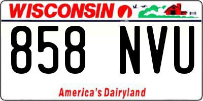 WI license plate 858NVU