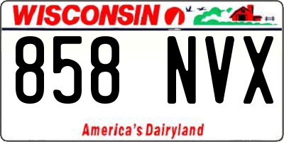 WI license plate 858NVX