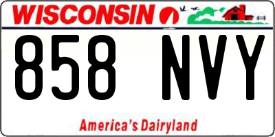 WI license plate 858NVY