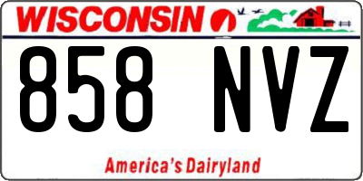 WI license plate 858NVZ