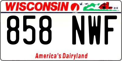 WI license plate 858NWF