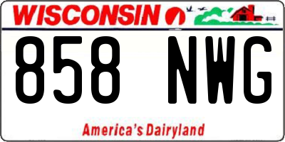 WI license plate 858NWG
