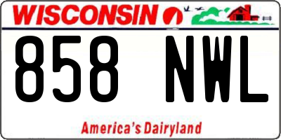WI license plate 858NWL