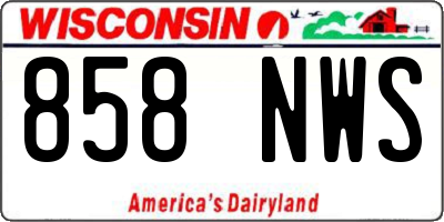 WI license plate 858NWS