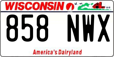 WI license plate 858NWX